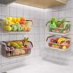 Wire Storage Basket - Stackable Hanging Wall Shelf - Fruit Vegetable Organization – Pantry Cabinet - Metal Bin for Kitchen Counter – Bathroom Shelves Storage- Set of 2 Baskets (2pcs)