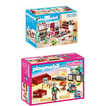 Playmobil - Cuisine Aménagée - 9269 + 70207 Salon avec cheminée - Dollhouse- La Maison Traditionnelle- Dollhouse La Maison Traditionnelle