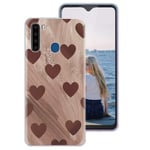 Pnakqil Blackview A80 Pro Case Clear Transparent with Pattern Cute Silicone Shockproof Soft Gel TPU Ultra Thin Rubber Protective Back Phone Case Cover for Blackview A80 Pro, Brown Love
