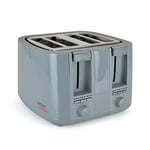 KitchenPerfected 4 Slice Wide Slot Toaster, 7 Browning Settings, Defrost/Reheat/Cancel, High Lift, Centralisation Even Toasting - Anthracite Grey - E2115GR