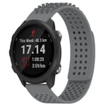 For Garmin Forerunner 245 Music 20mm Holes Breathable 3D Dots Silicone Watch Band(Grey)