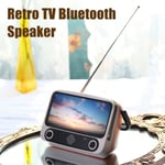 Retro Cute Tv Radio Design Bluetooth Speaker Portable Phone Hold Silvery