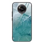 HAOTIAN Case Suitable for Xiaomi Poco X3 NFC/Poco X3 Pro Case, Marble Pattern Scratch Proof Tempered Glass Back Cover + Slim Thin Fit with Silicone TPU Border Case(4)