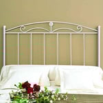 Cama express Tête de lit en Fer forgé 211, Couleur Blanche, Medida: 150 cm
