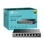 TP-Link Managed Network Switch 8-Port Gigabit, Support QoS VLAN IGMP Snooping, Network Monitoring through Web Interface, 3.68 W(TL-SG608E), Black