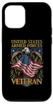 Coque pour iPhone 14 Motif patriotique militaire vétéran des forces armées américaines