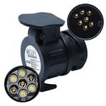 CCLIFE 13/7 Adapteur Prise Remorque 13 Broches vers 7 Broches pour Remorques de Voiture,remorque, Caravan 12V Étanche Connecteur
