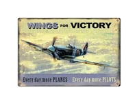 Boggevi Kells Spitfire Wings of Victory. World War II Battle of Britain aeroplane legend. Royal Air force. Small Metal/Steel Wall Sign - Tin signs Metal Poster Gift 200mm x 300mm