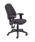Office Hippo 2 Lever Ergonomic Office Swivel Chair with Adjustable Arms, Fabric, Charcoal Grey