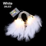 Feather String Light Fairy Decorative White 20led