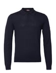 Merino Polo Knit Designers Knitwear Long Sleeve Knitted Polos Navy Morris