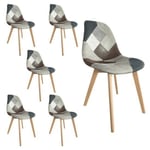 Chaises de salle é manger en patchwork Ornella