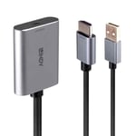 Lindy HDMI to USB Type C Converter with USB Power Grey Aluminium 0.3 m 3840 x...