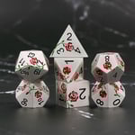 A Role Playing Dice Set Metallic - Red Rose
