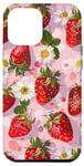 iPhone 15 Plus Pink Strawberry Garden Delight Case