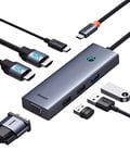 Baseus Station d'Accueil USB C 7 en 1 - Double HDMI 4K, Triple Affichage, VGA, USB 3.0/2.0, 100W PD - Adaptateur pour MacBook/Dell/HP/Surface/Lenovo/Steam Deck