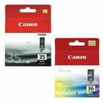 ORIGINAL CANON PGI-35 Black CLI-36 Colour INK CARTRIDGE PIXMA