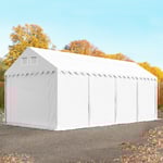TOOLPORT Lagertält 3x8 m - 2,6 m sidohöjd, med bottenram, PVC 800 vit, utan hållfasthet (Säkerhetspaket) - (6791bl)