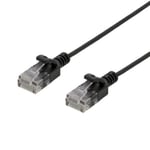 Cat6 U/FTP Nätverkskabel Ultra slim RJ45 svart 500MHz 0.5M
