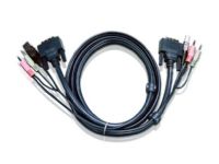 ATEN 2L-7D03UD - Video- / USB / audio-kabel - USB, mini-phone stereo 3.5 mm, DVI-D (hann) til USB, mini-phone stereo 3.5 mm, DVI-D (hann) - 3 m