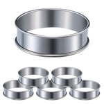 6 st engelska muffinsringar Crumpet-ringar Dubbelrullad tårtform i rostfritt stål Muffins tårtformar Non-stick metallrund ringform för