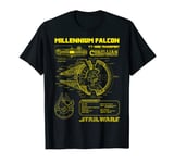 Star Wars Gold Millennium Falcon Schematics Graphic T-Shirt T-Shirt