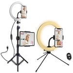 10” Ring Light with Stand, Tripod Fill Light, LED Halo Kit for Live Broadcast/Video Call/Selfie/Makeup/Photography and Film Production