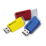 VERBATIM STORE ‘N’ CLICK USB-NØGLE 16 GB USB TYPE-A 3.2 GEN 1 (3.1 GEN 1) BLÅ, RØD, GUL