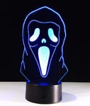 3D Ghost Scream Fantasy Lamp Home Decor Bar Kids Desk 7 Colour Changing USB Cable Bedside Touch Button Led Visual Night Light