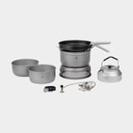 Trangia Gaskök 25 Large, 2100 W + 2 kittlar & vindskydd i HA / hårdanodiserad aluminium 1 stekpanna NS Non Stick-teflon kaffepanna griptång rem, SIP Power Gas (230 gram)