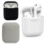 AirPod 1/2 Silikonfodral / Silikonskal - 3 Färger grå