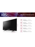 Sony Bravia KD55X85K (2022) LED HDR 4K Ultra HD Smart Google TV, 55 inch with Youview/Freesat & Dolby Atmos, Black