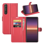 Sony Xperia 1 IV PU Wallet Case Red