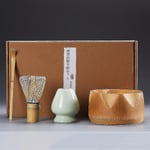4st/set Traditionellt Matcha-set Bambu Keramik Matcha-skål med vispBY 1