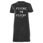 American Horror Story Psychic Or Psycho Women's T-Shirt Dress - Black Acid Wash - XXL - Black Acid Wash