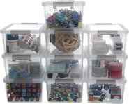 Citylife 10 Pack Storage Boxes with Lids Plastic Small Clear Stackable Box for 