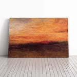 Big Box Art Canvas Print Wall Art Joseph Mallord William Turner Sun Setting | Mounted & Stretched Box Frame Picture | Home Decor for Kitchen, Living Room, Bedroom, Hallway, Multi-Colour, 20x14 Inch
