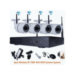 Trade Shop Traesio - 4ch Channels Wifi Dvr Nvr Kit Wifi Ip Camera Signal 300 Metres With 4 Cameras