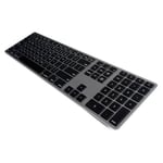 Matias Aluminium, bakbelyst, numerisk del, Bluetooth, nordiskt - Rymdgrå