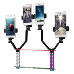 For you Lzw Smartphone Live Broadcast Bracket Dual Hand-held Selfie Mount Kits with 2x V-Bracket + 3x Phone Clips, For iPhone, Galaxy, Huawei, Xiaomi, HTC, Sony, Google and other Smartphones XY
