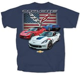 Chevy Chevrolette Corvettes GM C7 Grand Sport Cars American Flag T Shirt CVGSA-U