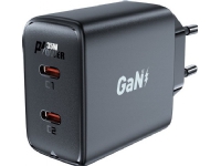 GaN 35W PD 2x USB C snabbladdare Acefast A49 - svart