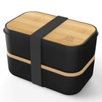 UMAMI Bento Box for Adults/Children, New 2021 Edition, Includes 1 Sauce pots & Cutlery 4 Pieces, Lunch Box for Men/Women, 2 Meal prep containers, Microwave & Dishwasher & Freezer Safe, BPA Free