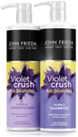 John Frieda Violet Crush Purple Shampoo and Purple Conditioner Bundle, 2 x 500