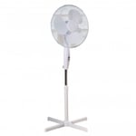 Daewoo 16" Pedestal Fan 3 Speed Cooling Oscillating Adjustable Head in White