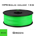 HIPS 1.75 Green Nipseyteko filament pour impression 3D, consommable d'imprimante en plastique, couleur unie, haute qualité, 1.75mm diamètre, poids bobine 1kg