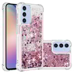 SKALO Samsung A16 Kvicksand Glitter Hjärtan TPU-skal - Roséguld Rosa guld