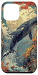 Coque pour iPhone 13 Pro Max Whimsical Whale Sky-Blue And Amber Flora Moon Phone Cover