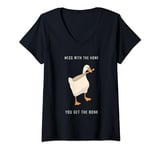 Womens Untitled Goose Game Funny Family Gaming V-Neck T-Shirt
