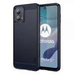 MOFI Motorola Moto G53 5G Skal Borstad Kolfibertextur Blå